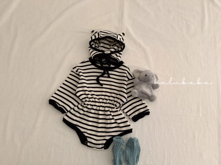 Valu Bebe - Korean Baby Fashion - #babygirlfashion - Bebe Latte Stripe Suit - 10