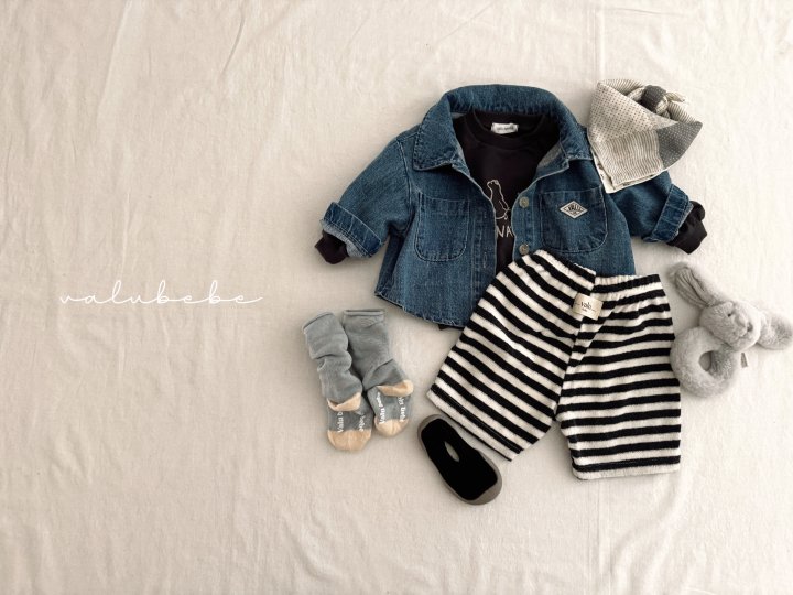 Valu Bebe - Korean Baby Fashion - #babyoninstagram - Terry Stripe Pants (Bebe) - 2