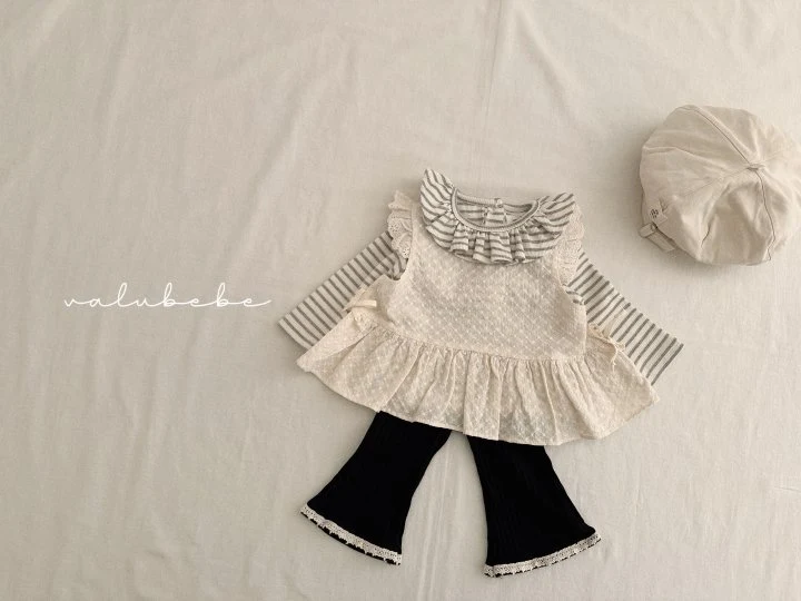 Valu Bebe - Korean Baby Fashion - #babyoninstagram - Bebe Veronica Stripe Frill Tee - 8