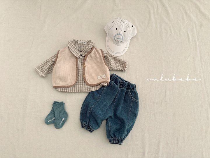 Valu Bebe - Korean Baby Fashion - #babyoninstagram - Bebe Bunny Check Collar Shirt - 2