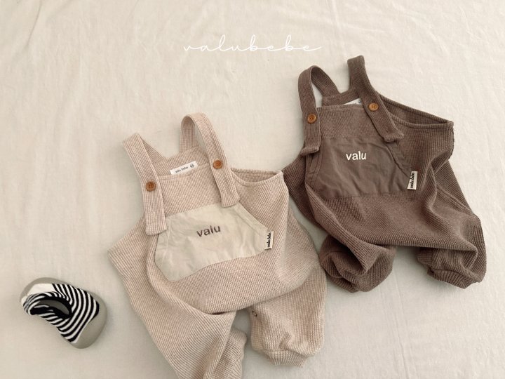 Valu Bebe - Korean Baby Fashion - #babyoninstagram - Bebe Valu Waffle Suspenders Suit - 9