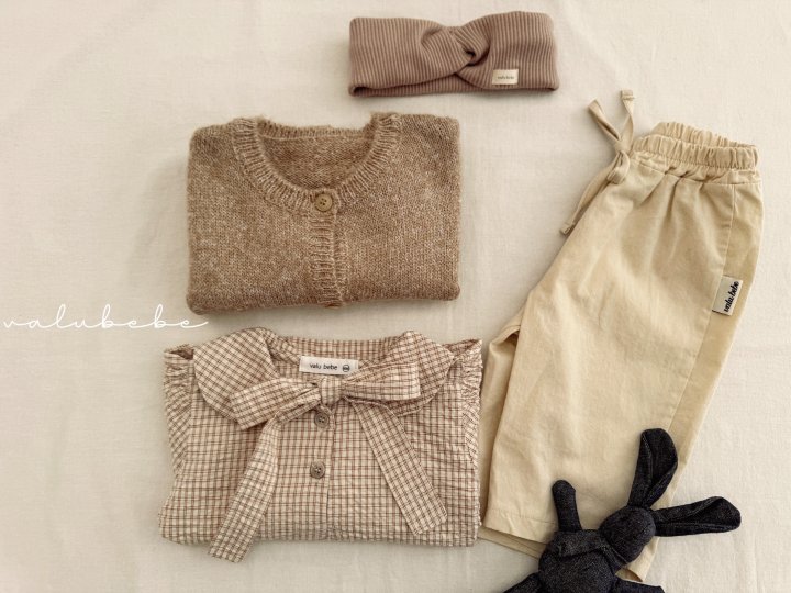 Valu Bebe - Korean Baby Fashion - #babyoninstagram - Small Check Tie Blouse (Bebe) - 4