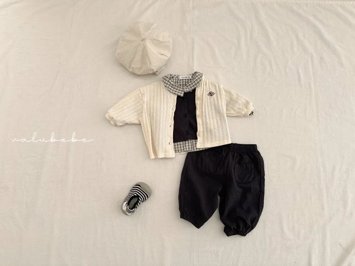 Valu Bebe - Korean Baby Fashion - #babyootd - Bebe Bunny Check Collar Shirt - 3