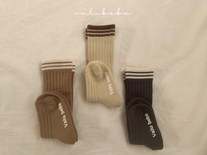 Valu Bebe - Korean Baby Fashion - #babyootd - Ribbed Line Socks - 11