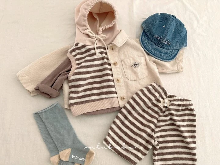 Valu Bebe - Korean Baby Fashion - #babyoutfit - Terry Hooded Vest (Bebe) - 7