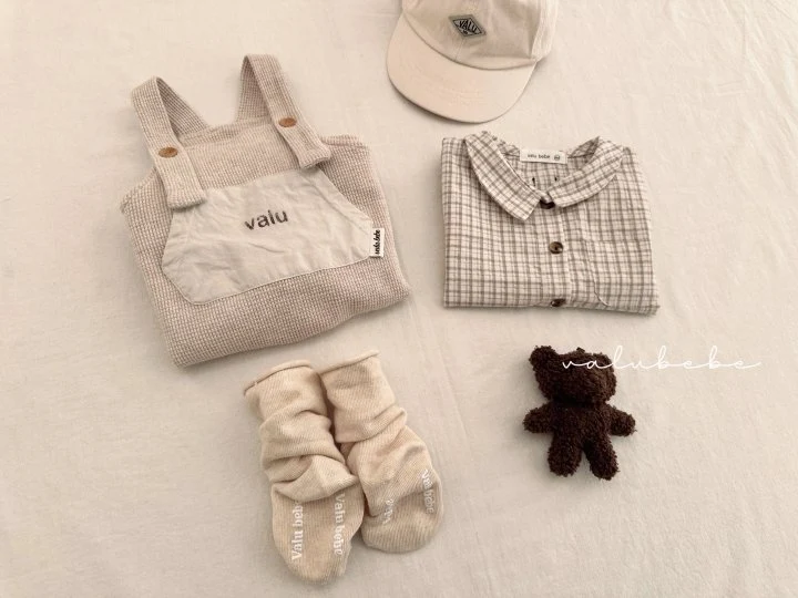 Valu Bebe - Korean Baby Fashion - #babyoutfit - Bebe Bunny Check Collar Shirt - 5