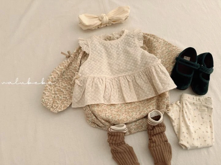 Valu Bebe - Korean Baby Fashion - #babyoutfit - Bebe Rose Flower Ribbon Suit - 5