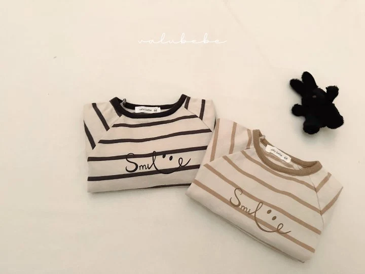 Valu Bebe - Korean Baby Fashion - #babyootd - Kids Smile Stripe Tee - 4