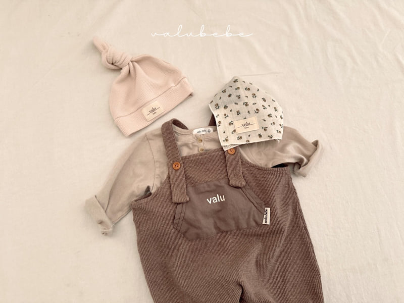 Valu Bebe - Korean Baby Fashion - #babyoutfit - Bebe Valu Waffle Suspenders Suit - 12