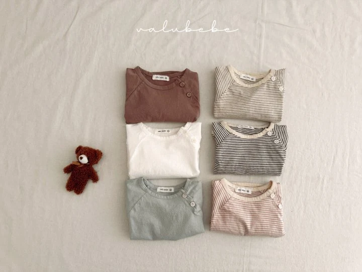 Valu Bebe - Korean Baby Fashion - #babyoutfit - Bebe Basic Side Button Tee 3 - 9