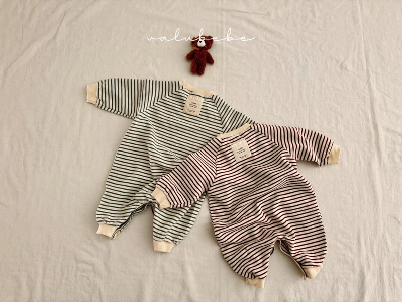 Valu Bebe - Korean Baby Fashion - #babywear - Bebe Mui Striped Suit - 12