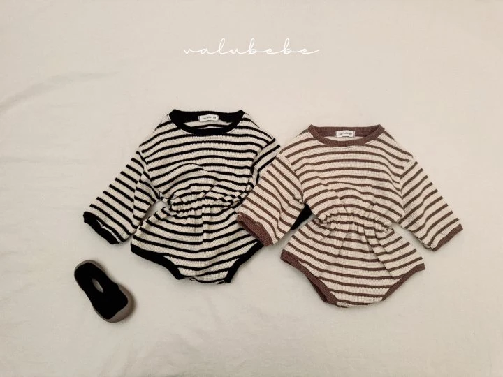 Valu Bebe - Korean Baby Fashion - #babywear - Bebe Latte Stripe Suit