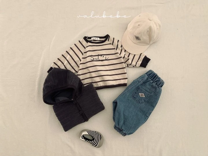 Valu Bebe - Korean Baby Fashion - #babywear - Kids Smile Stripe Tee - 6