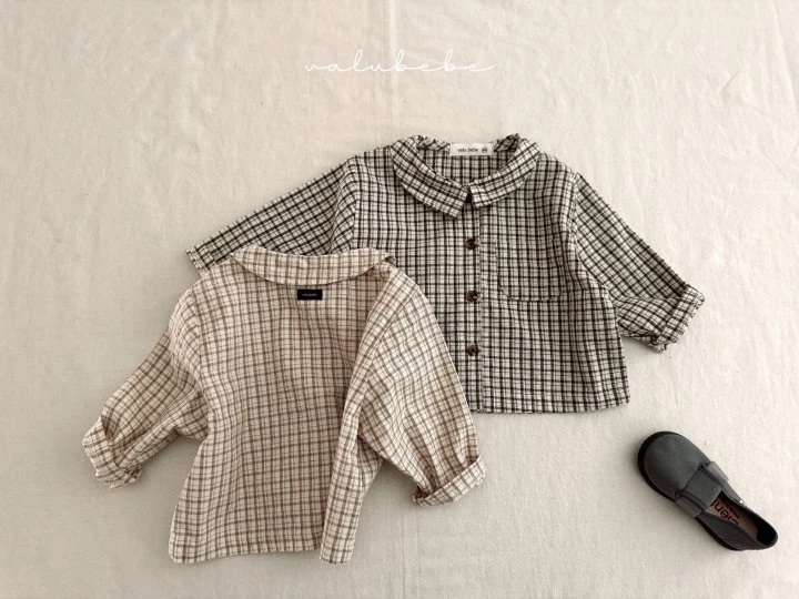 Valu Bebe - Korean Baby Fashion - #onlinebabyshop - Bebe Bunny Check Collar Shirt - 8