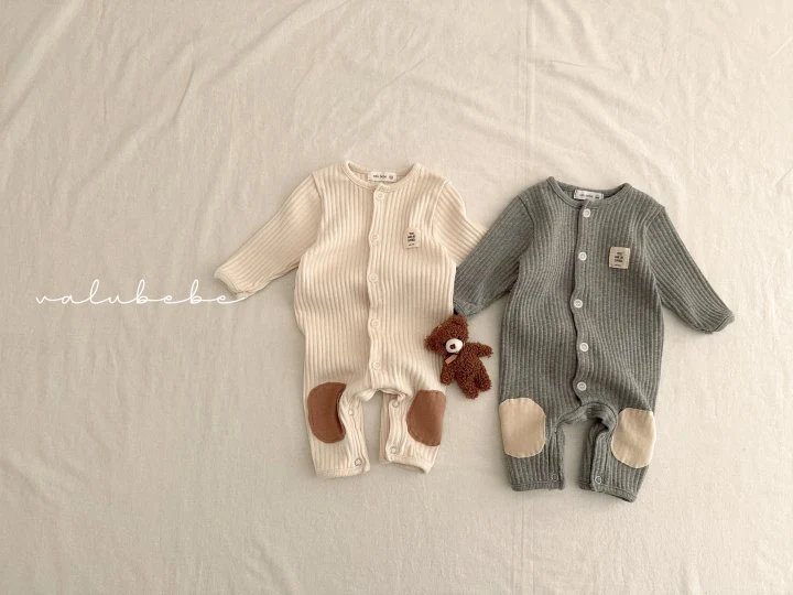 Valu Bebe - Korean Baby Fashion - #onlinebabyshop - Bebe Cute Ribbed Patch Suit - 3