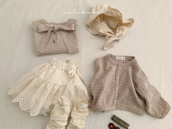 Valu Bebe - Korean Baby Fashion - #smilingbaby - Small Check Tie Blouse (Bebe) - 10