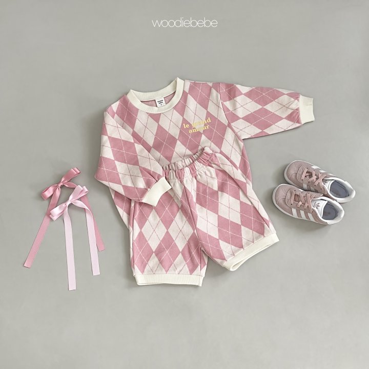 Woodie - Korean Baby Fashion - #babyboutiqueclothing - Argyle Top Bottom Set - 8