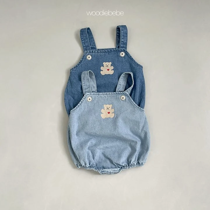 Woodie - Korean Baby Fashion - #babyclothing - Heart Bear Suit - 2