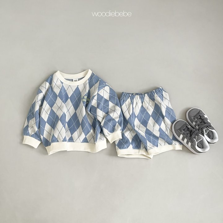 Woodie - Korean Baby Fashion - #babyfashion - Argyle Top Bottom Set - 10