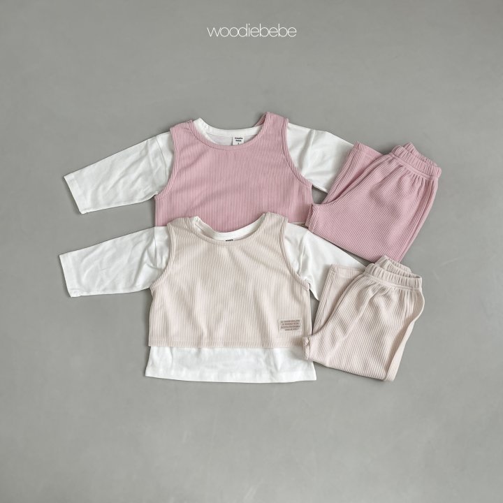 Woodie - Korean Baby Fashion - #babyfever - Sky Top Bottom Set - 2