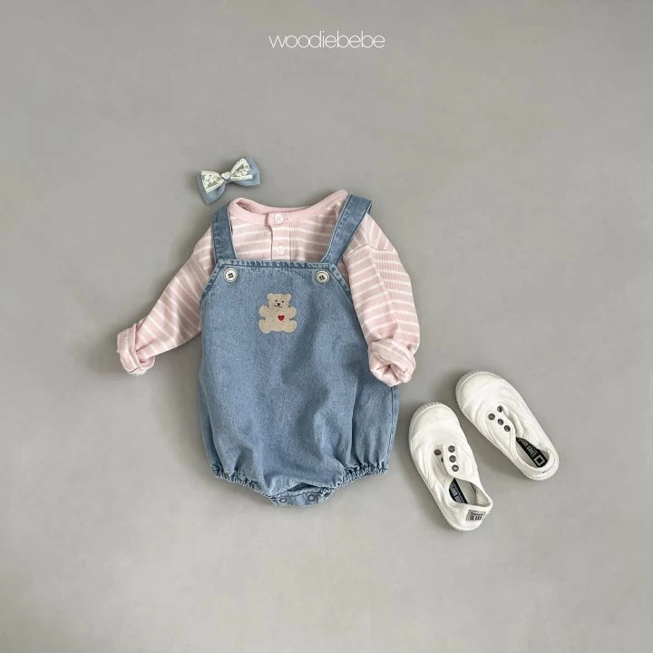 Woodie - Korean Baby Fashion - #babylifestyle - Heart Bear Suit - 6