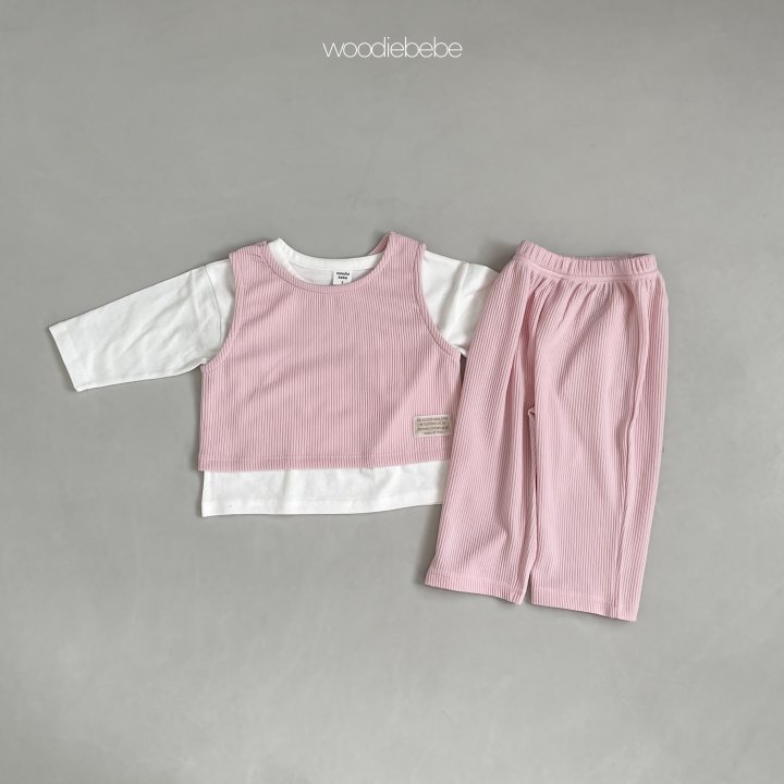 Woodie - Korean Baby Fashion - #babygirlfashion - Sky Top Bottom Set - 4