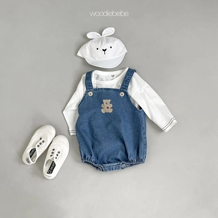 Woodie - Korean Baby Fashion - #babyootd - Heart Bear Suit - 8