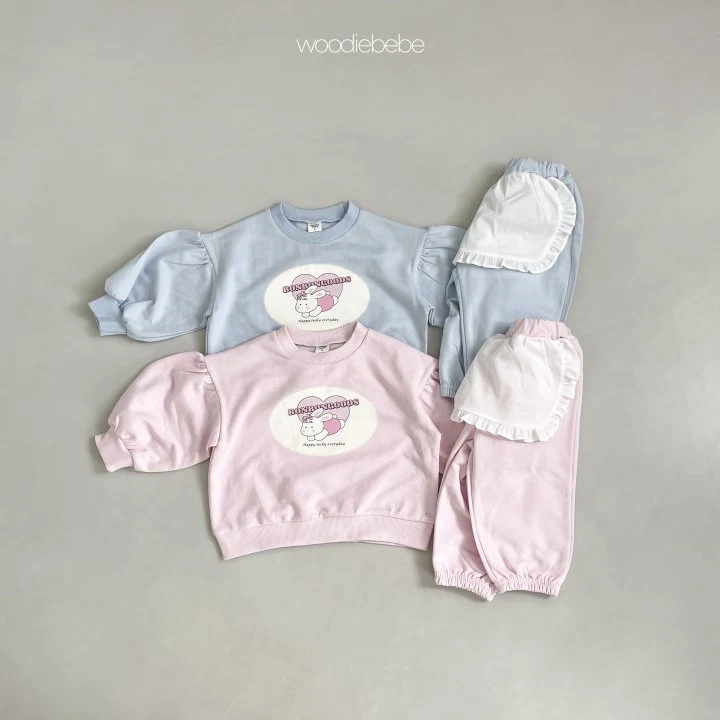 Woodie - Korean Baby Fashion - #babyootd - Macaroon Top Bottom Set - 2