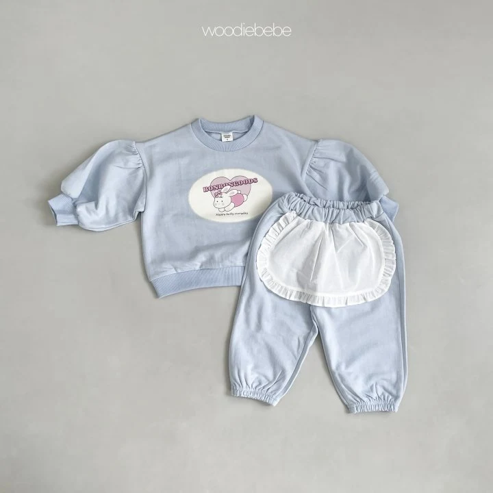 Woodie - Korean Baby Fashion - #babyoutfit - Macaroon Top Bottom Set - 4