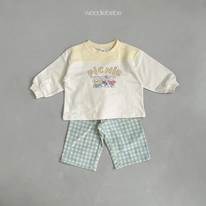 Woodie - Korean Baby Fashion - #babyoutfit - Picnic Top Bottom Set - 3