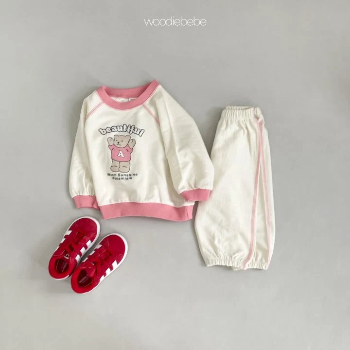 Woodie - Korean Baby Fashion - #babywear - A Bear Top Bottom Set - 6