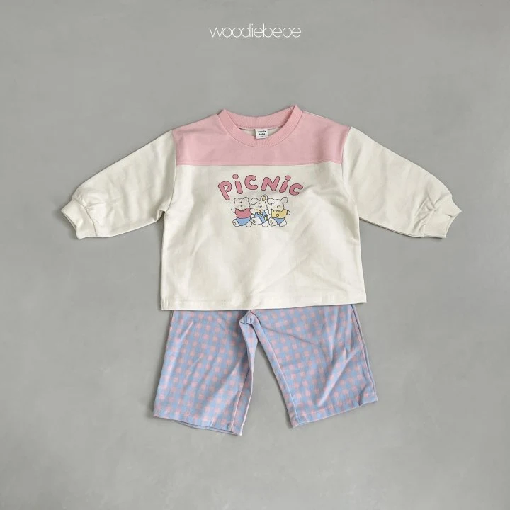 Woodie - Korean Baby Fashion - #babyoutfit - Picnic Top Bottom Set - 4