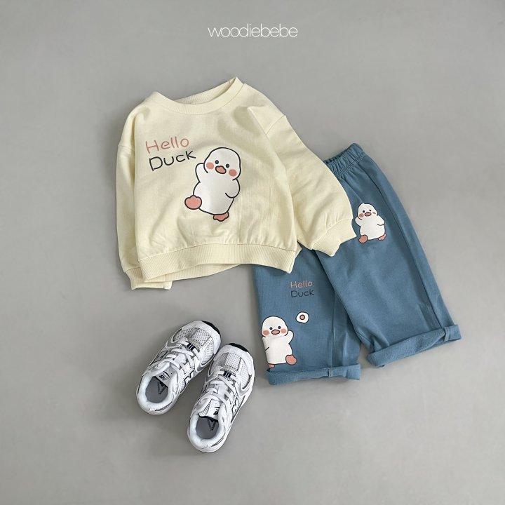 Woodie - Korean Baby Fashion - #onlinebabyboutique - Hello Top Bottom Set - 8