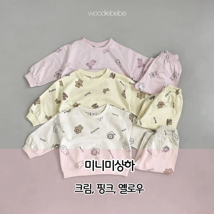 Woodie - Korean Baby Fashion - #onlinebabyboutique - Mini Top Bottom Set