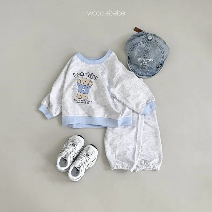 Woodie - Korean Baby Fashion - #onlinebabyshop - A Bear Top Bottom Set - 8