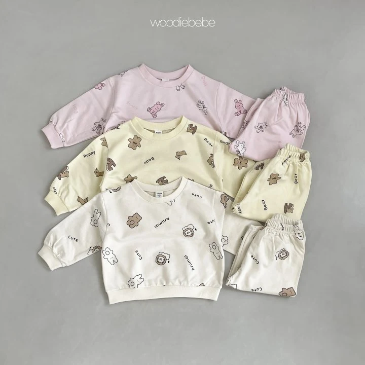 Woodie - Korean Baby Fashion - #onlinebabyshop - Mini Top Bottom Set - 2