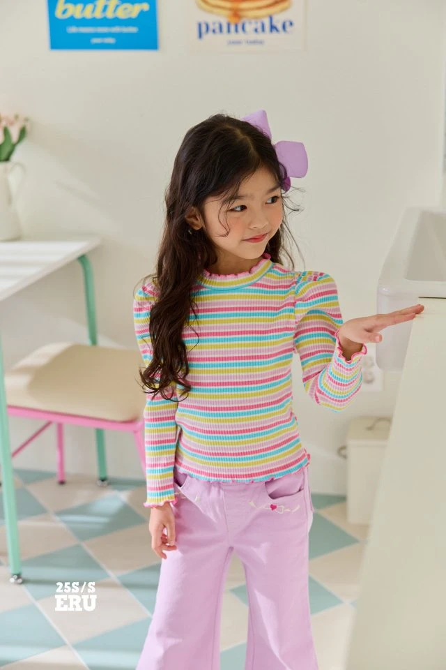 e.ru - Korean Children Fashion - #childofig - Stripe Macaron Tee - 10