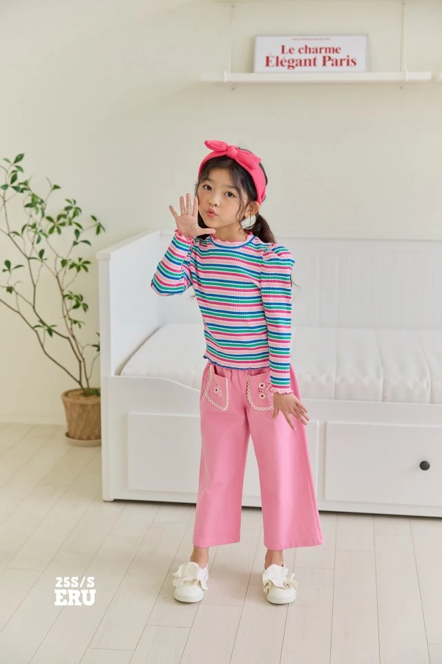 e.ru - Korean Children Fashion - #kidzfashiontrend - Stripe Macaron Tee