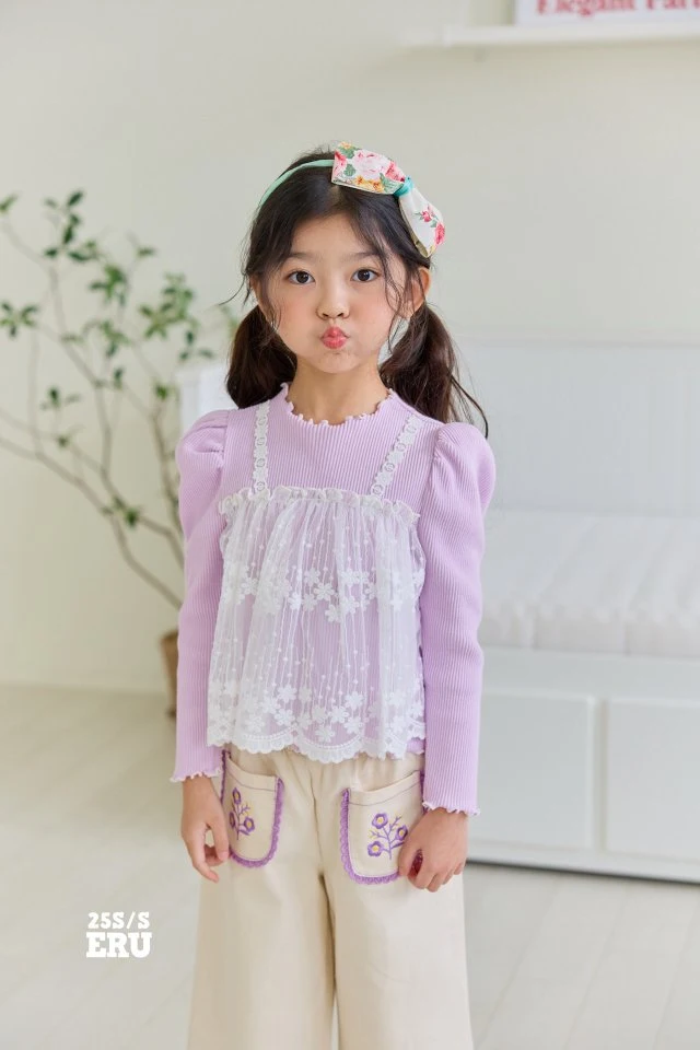 e.ru - Korean Children Fashion - #littlefashionista - Lace Tee - 2