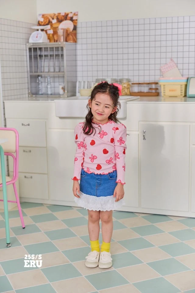 e.ru - Korean Children Fashion - #stylishchildhood - Heart Ribbon Tee - 6