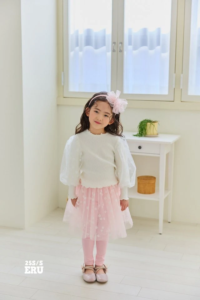 e.ru - Korean Children Fashion - #todddlerfashion - Flower Skirt Leggings - 10