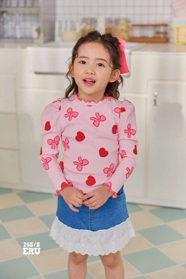 e.ru - Korean Children Fashion - #prettylittlegirls - Heart Ribbon Tee - 4